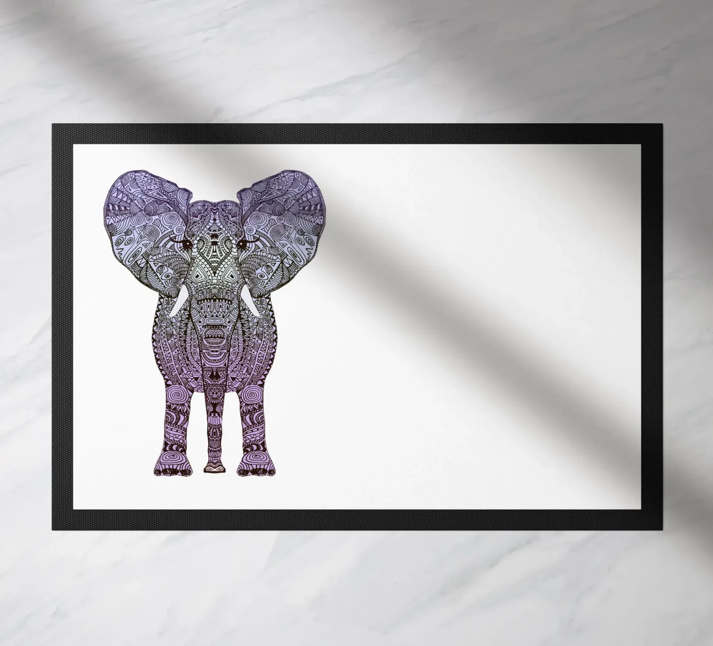Purple Elephant doormat by Monika Strigel