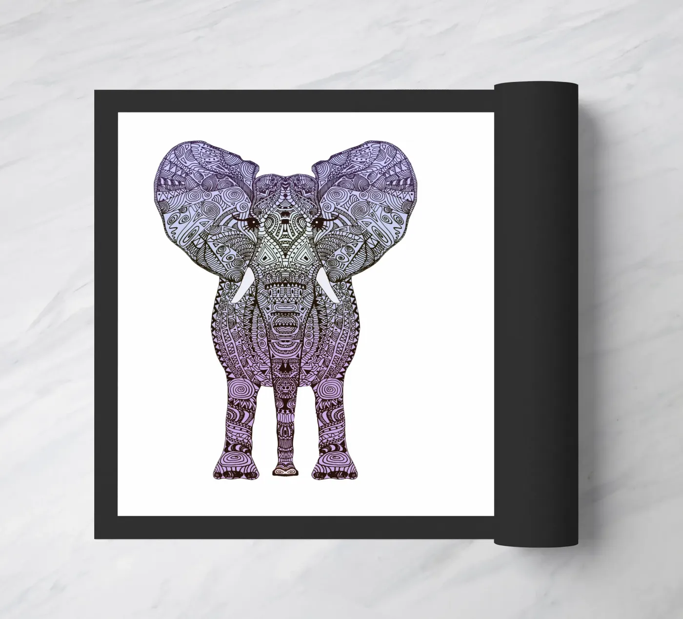 Purple Elephant doormat by Monika Strigel