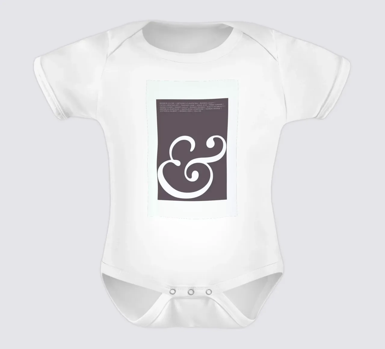 Ampersand short-sleeve baby romper by Visual Philosophy