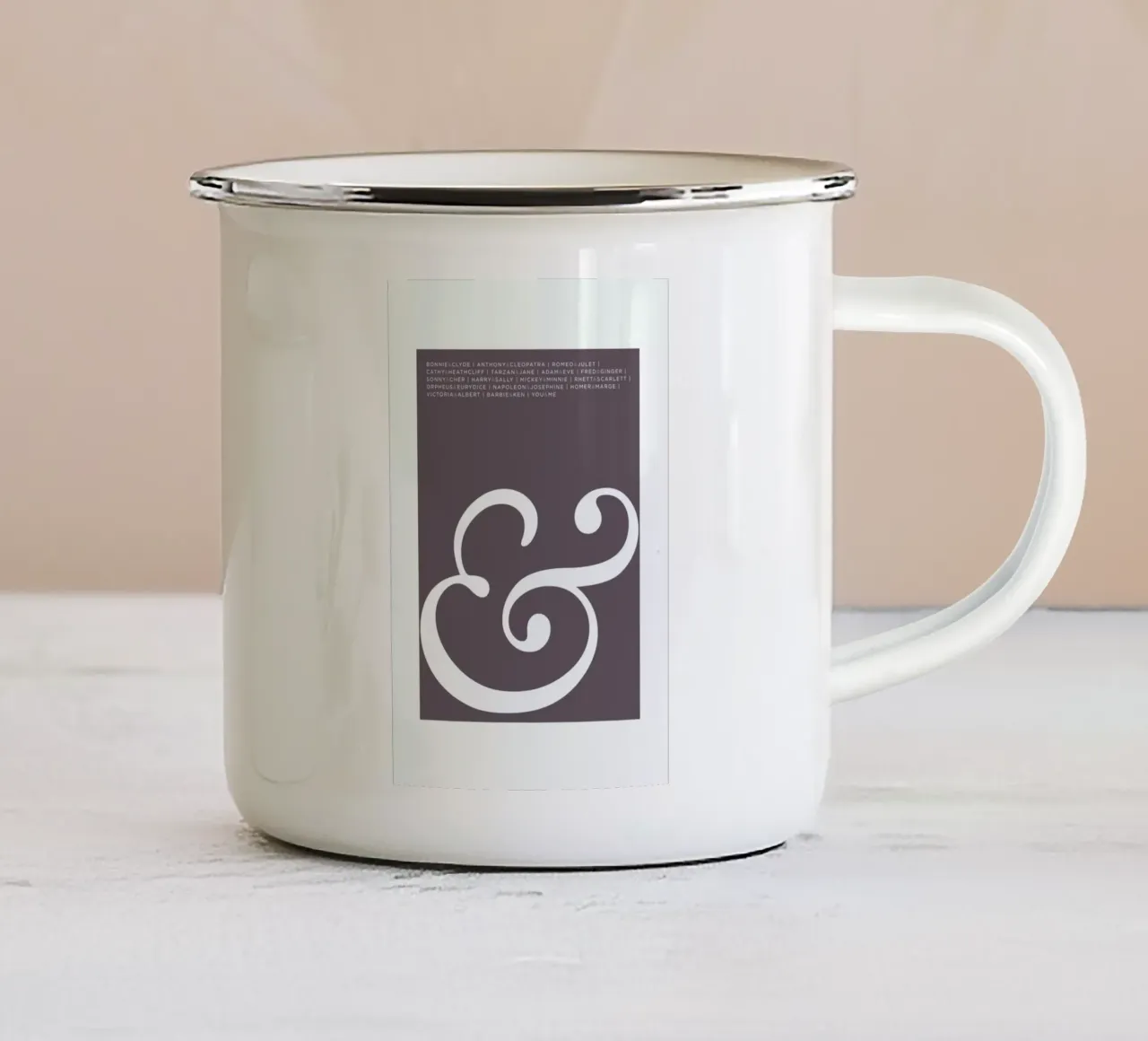 Ampersand tazza in smalto da Visual Philosophy