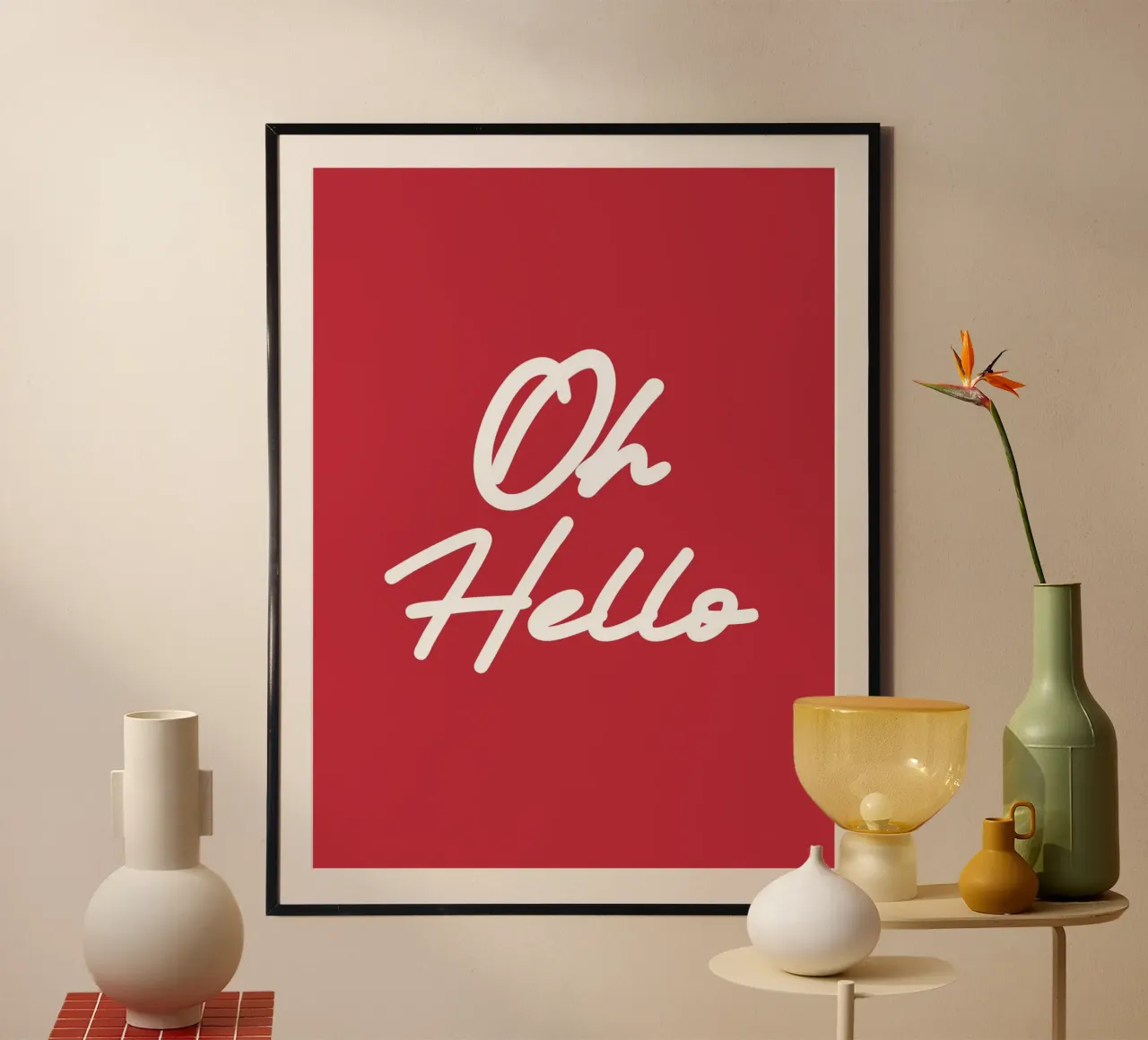 Oh Hello Red Semplice tipografia minimalista carta hahnemühle da AESTHETIC WRITING