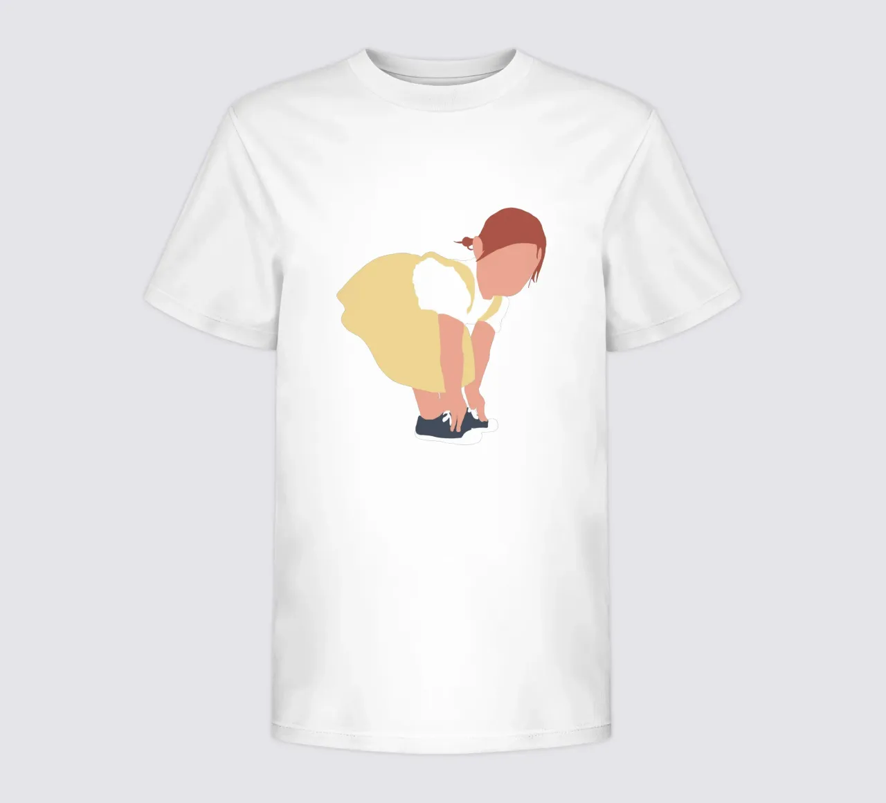 LILOU - minimalist illustrated girl silhouette kids t-shirt by Tine Taler