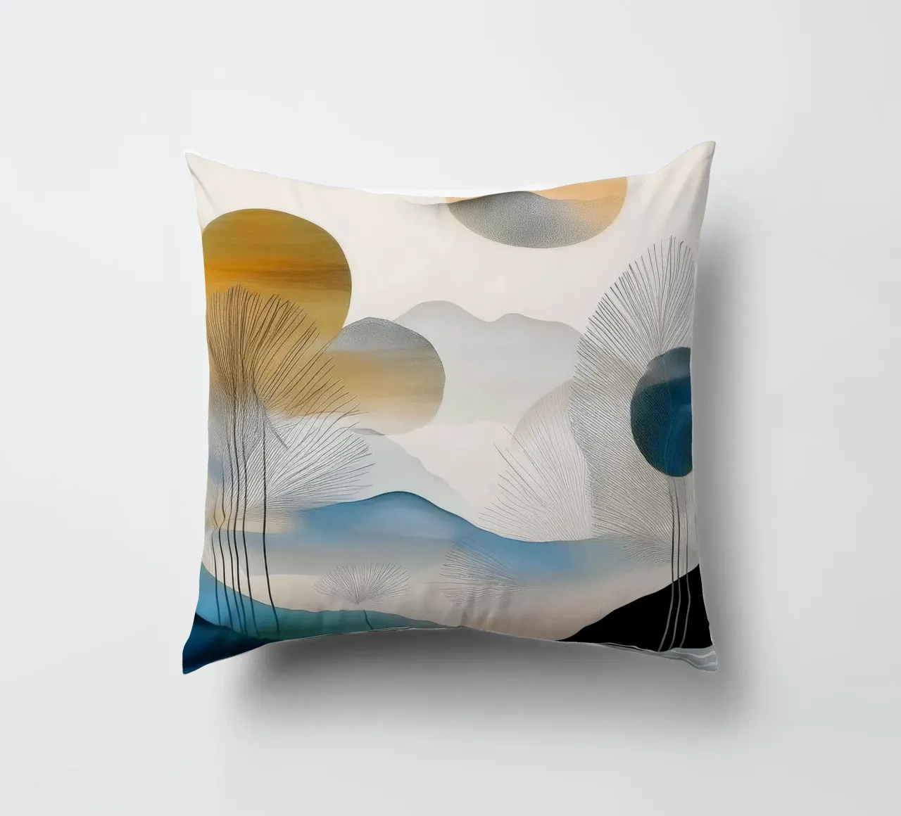 Landscape, abstract, art #5 cuscino da Hightown Design