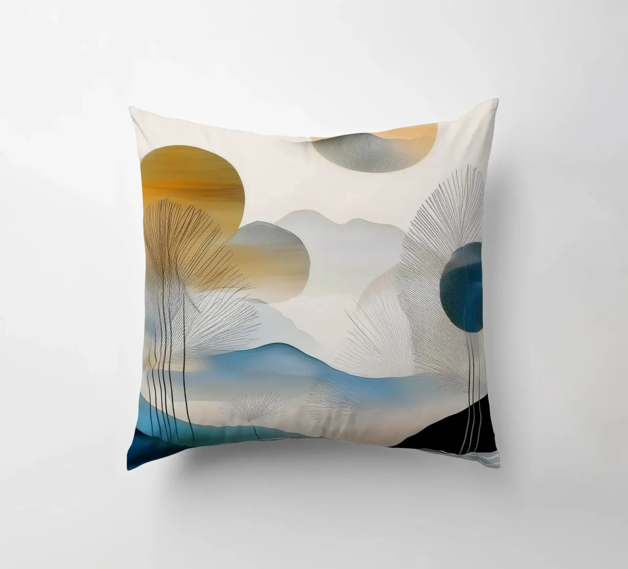 Landscape, abstract, art #5 cuscino da Hightown Design
