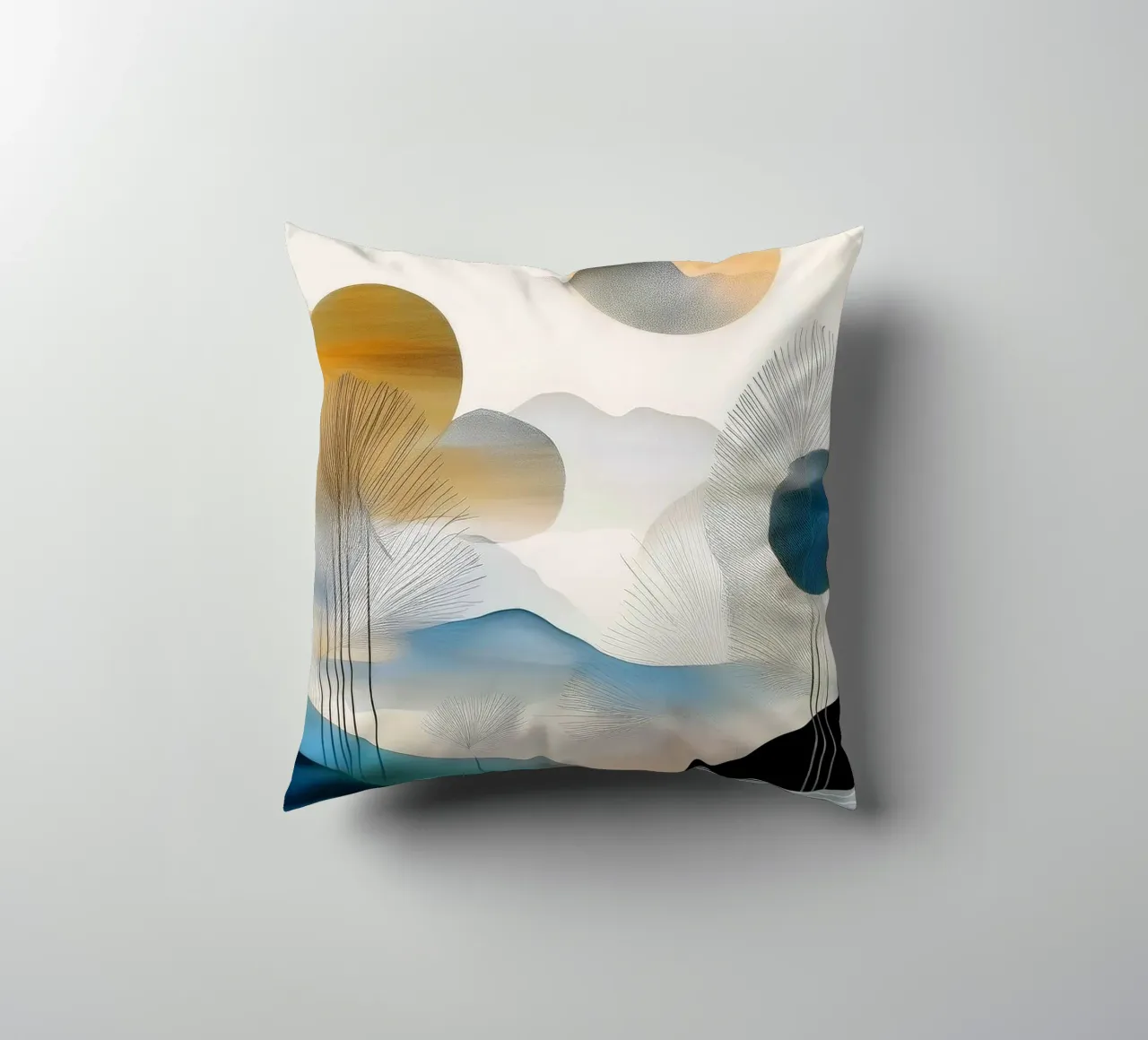 Landscape, abstract, art #5 cuscino da Hightown Design