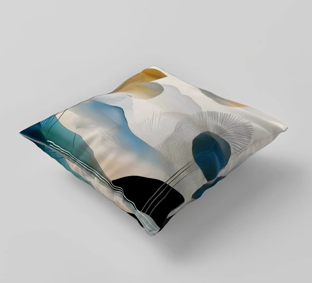 Landscape, abstract, art #5 cuscino da Hightown Design