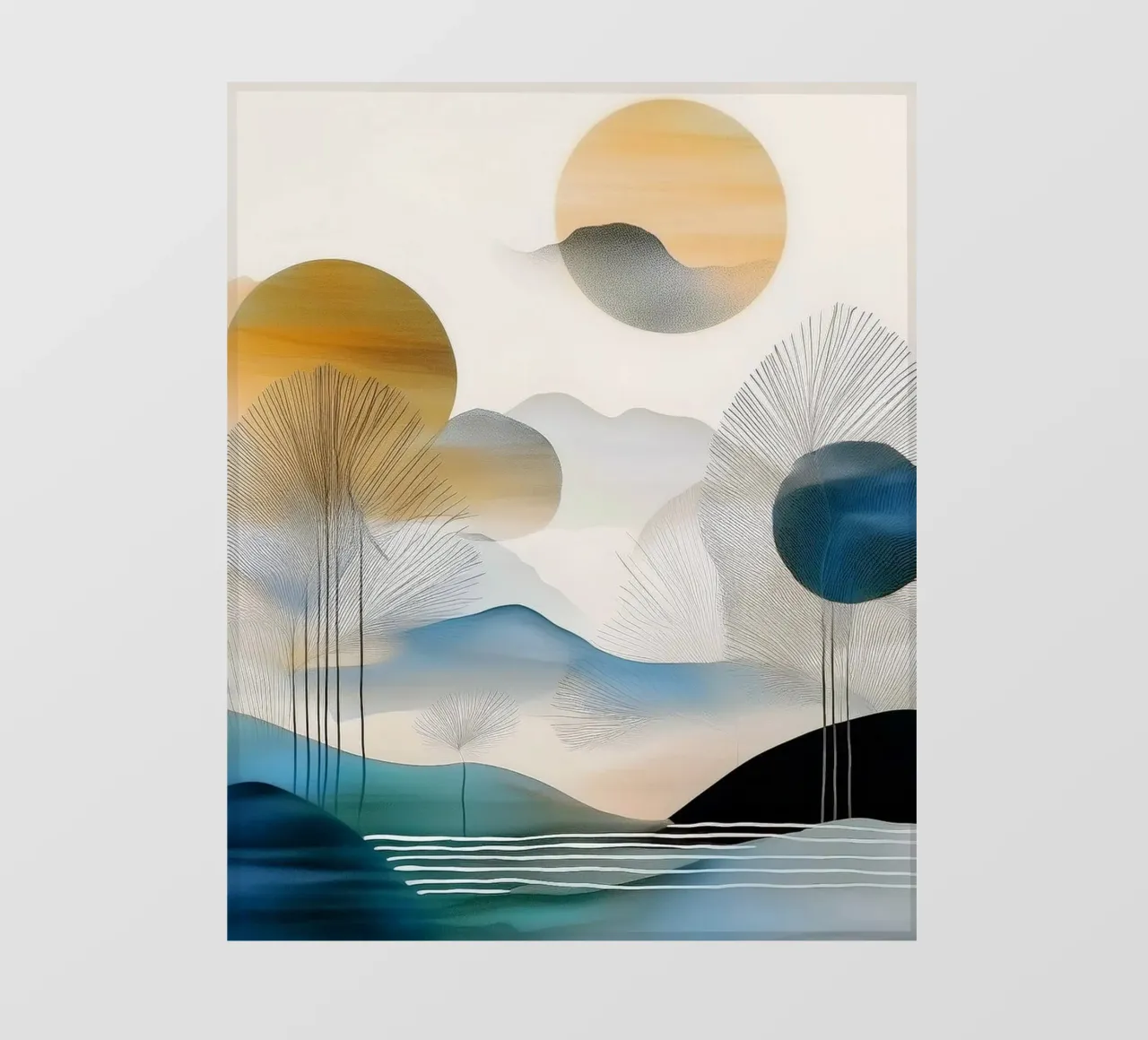 Landscape, abstract, art #5 telo in pvc da Hightown Design