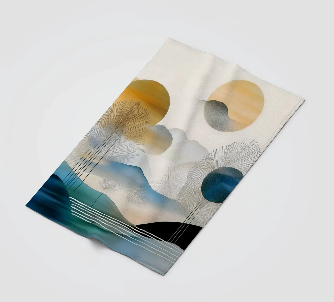 Landscape, abstract, art #5 coperta in pile da Hightown Design