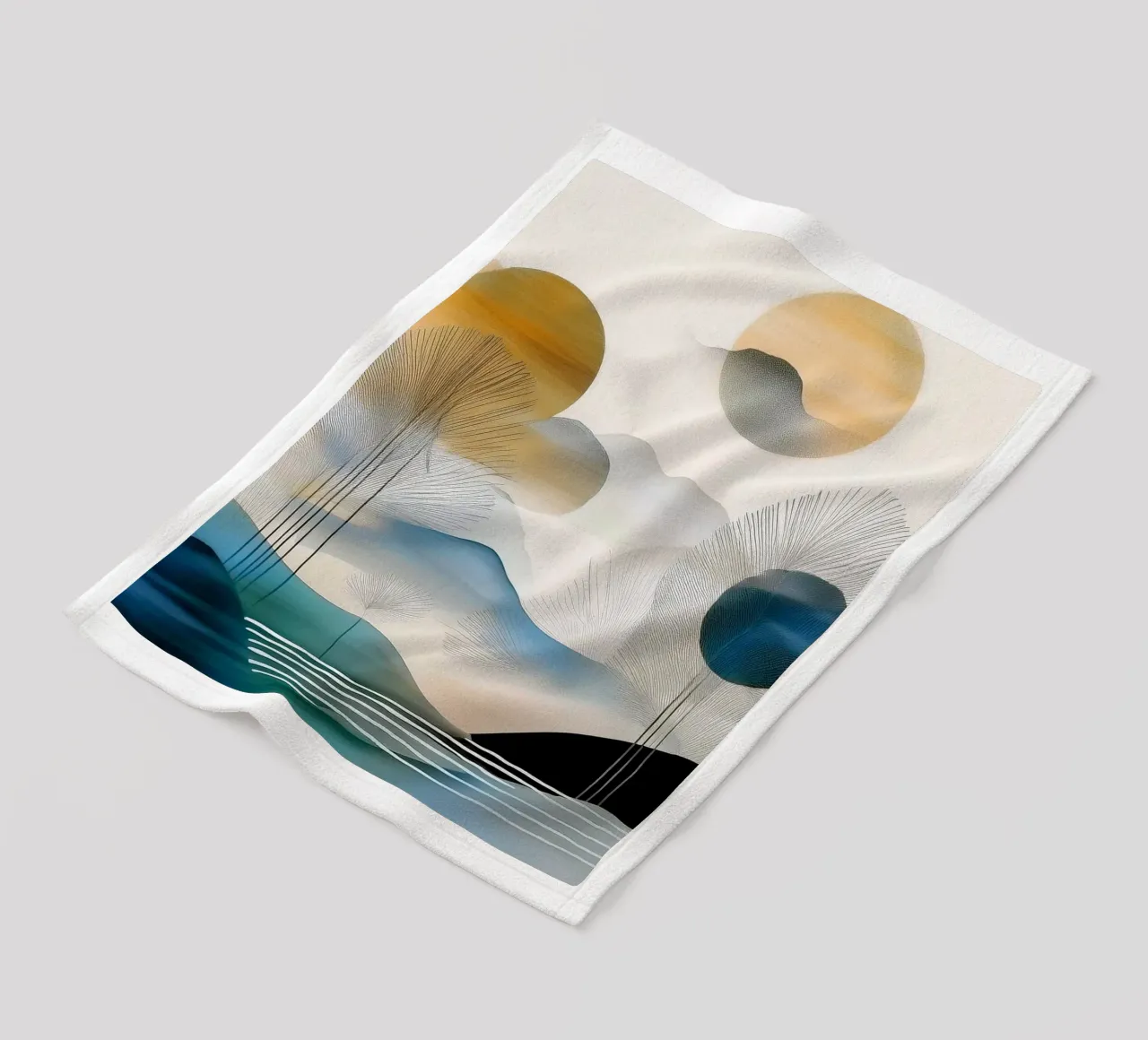 Landscape, abstract, art #5 coperta in pile da Hightown Design