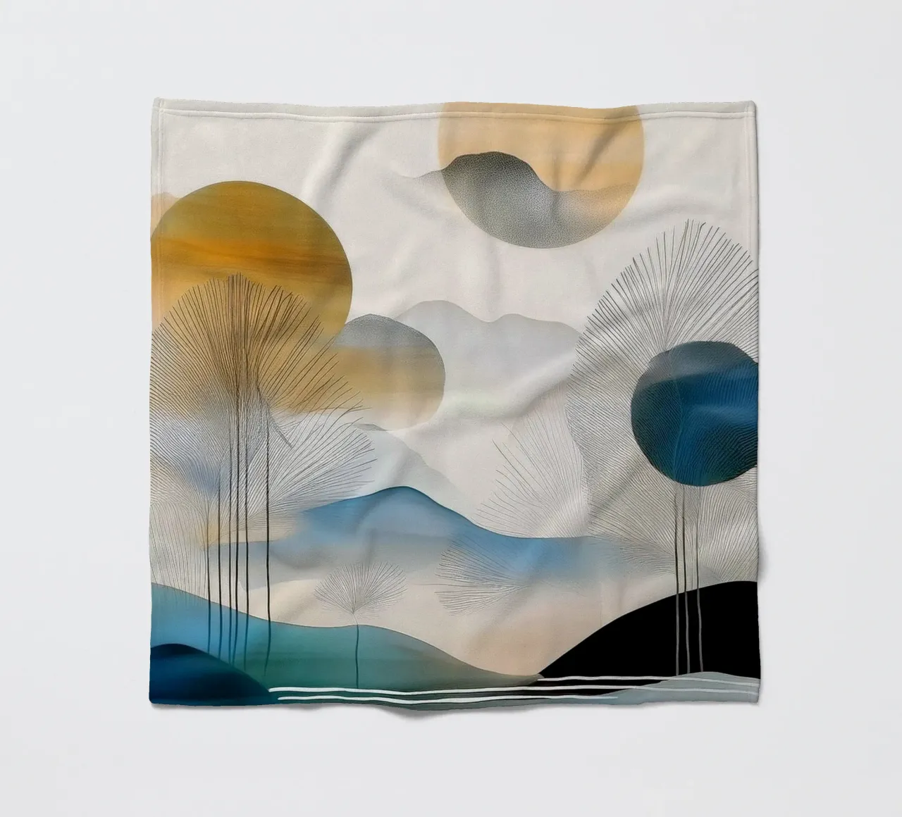 Landscape, abstract, art #5 coperta in pile da Hightown Design