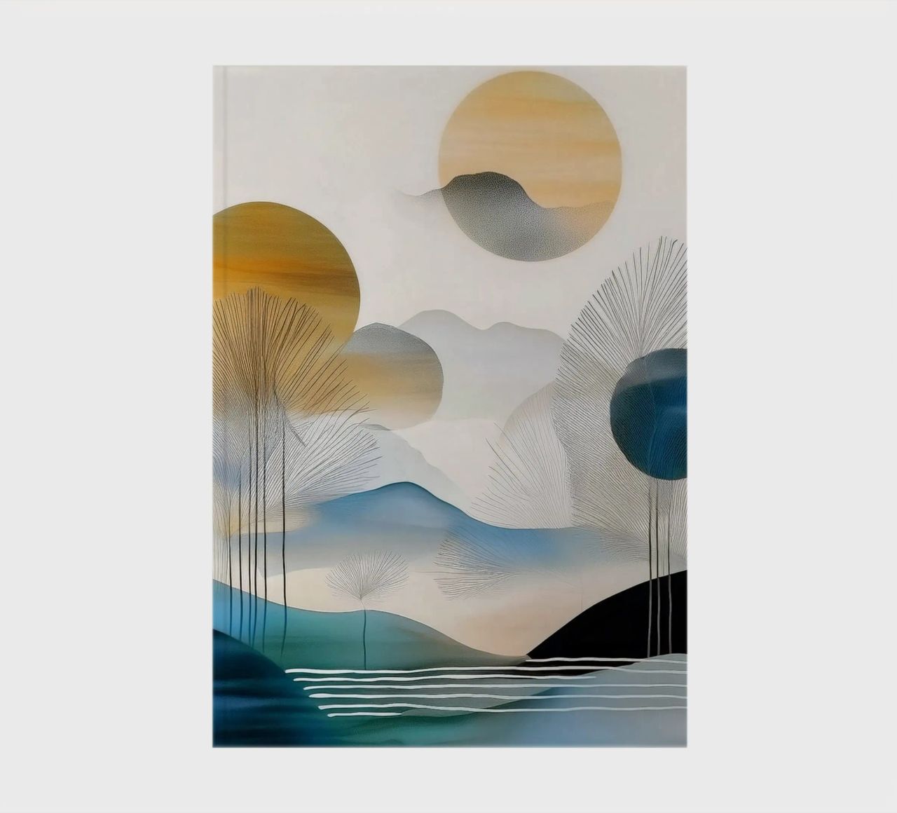 Landscape, abstract, art #5 notebook by Hightown Design