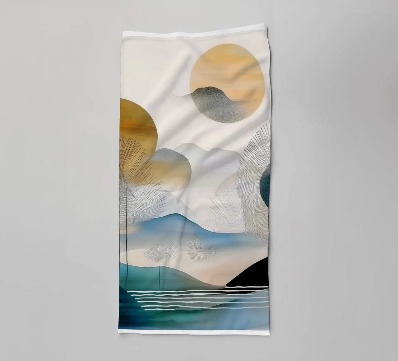 Landscape, abstract, art #5 asciugamano da bagno da Hightown Design