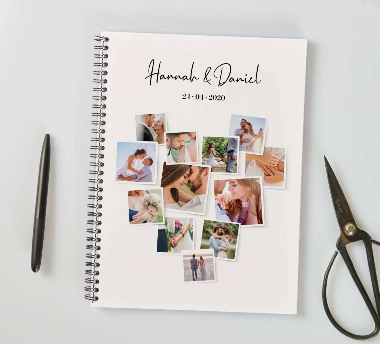 Herz-Fotocollage Ringbuch von Bildschön | Fotocollagen