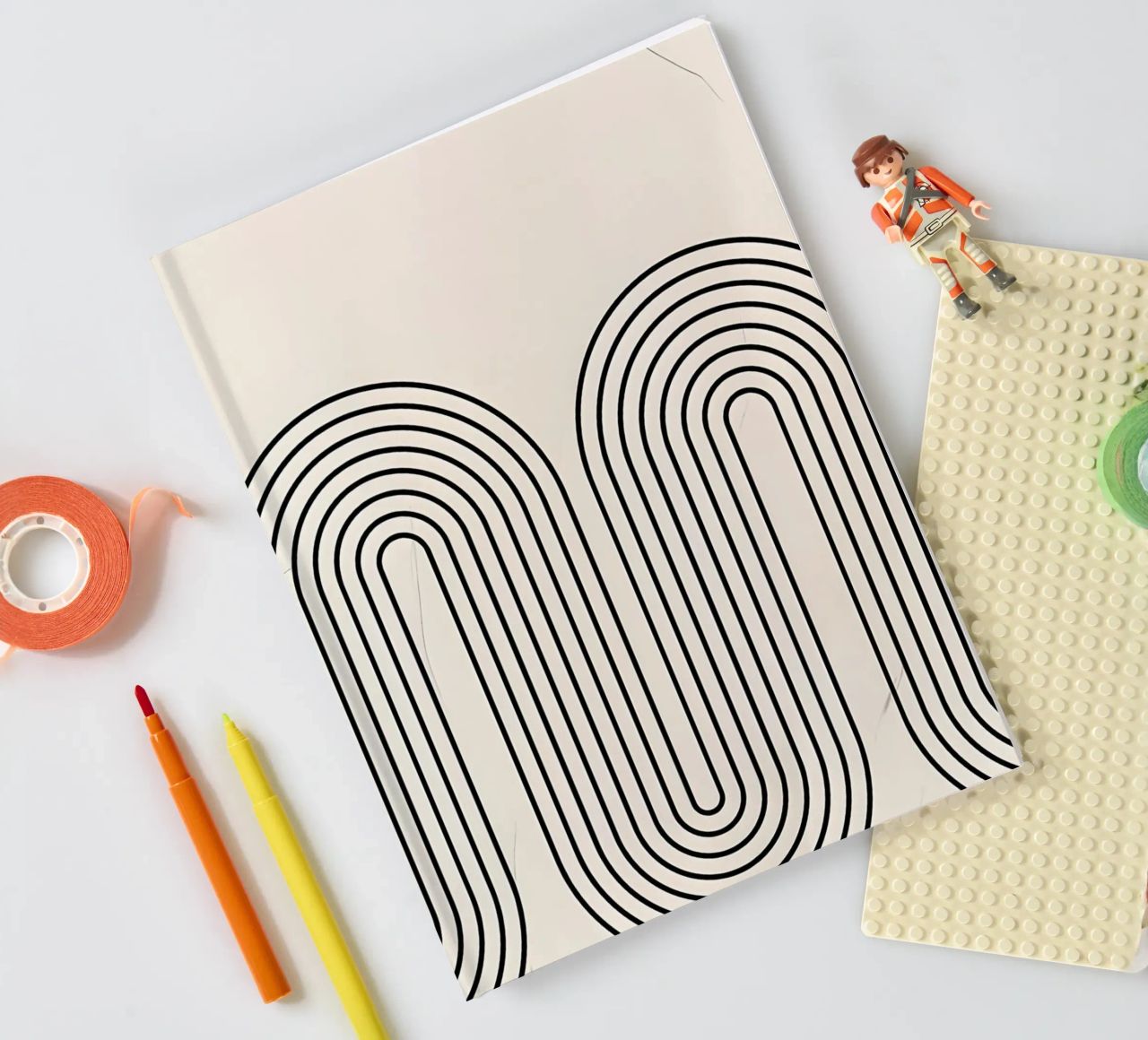 Modern aesthetics - Abstract waveforms notebook by Kunst und Kontrast