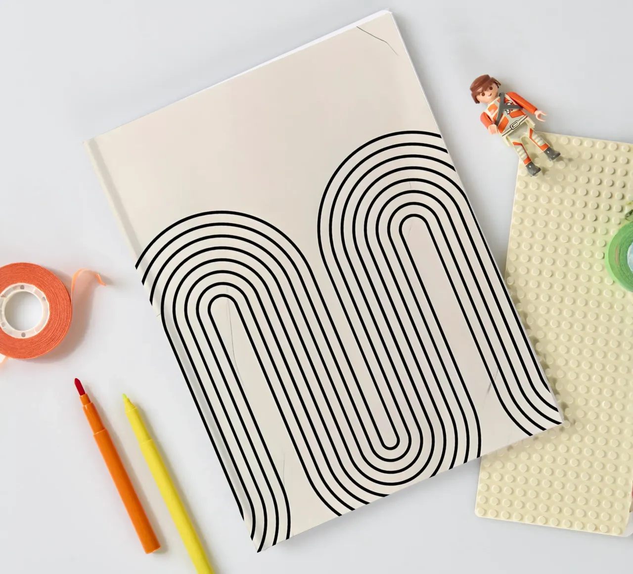 Modern aesthetics - Abstract waveforms notebook by Kunst und Kontrast