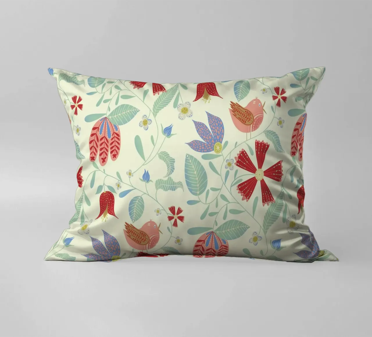Uccelli floreali cuscino da nicigabrieldesigns