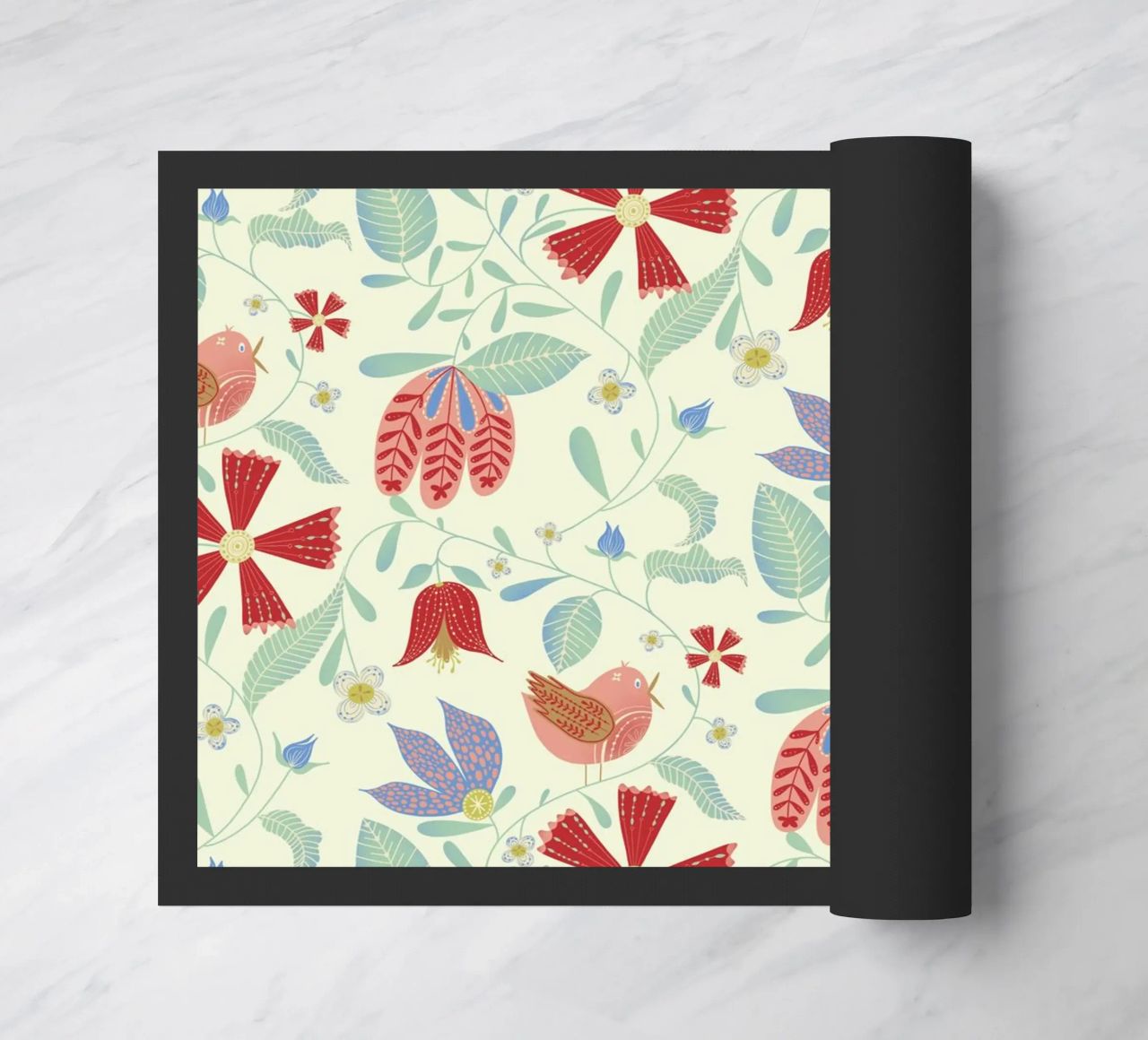 Uccelli floreali zerbino da nicigabrieldesigns