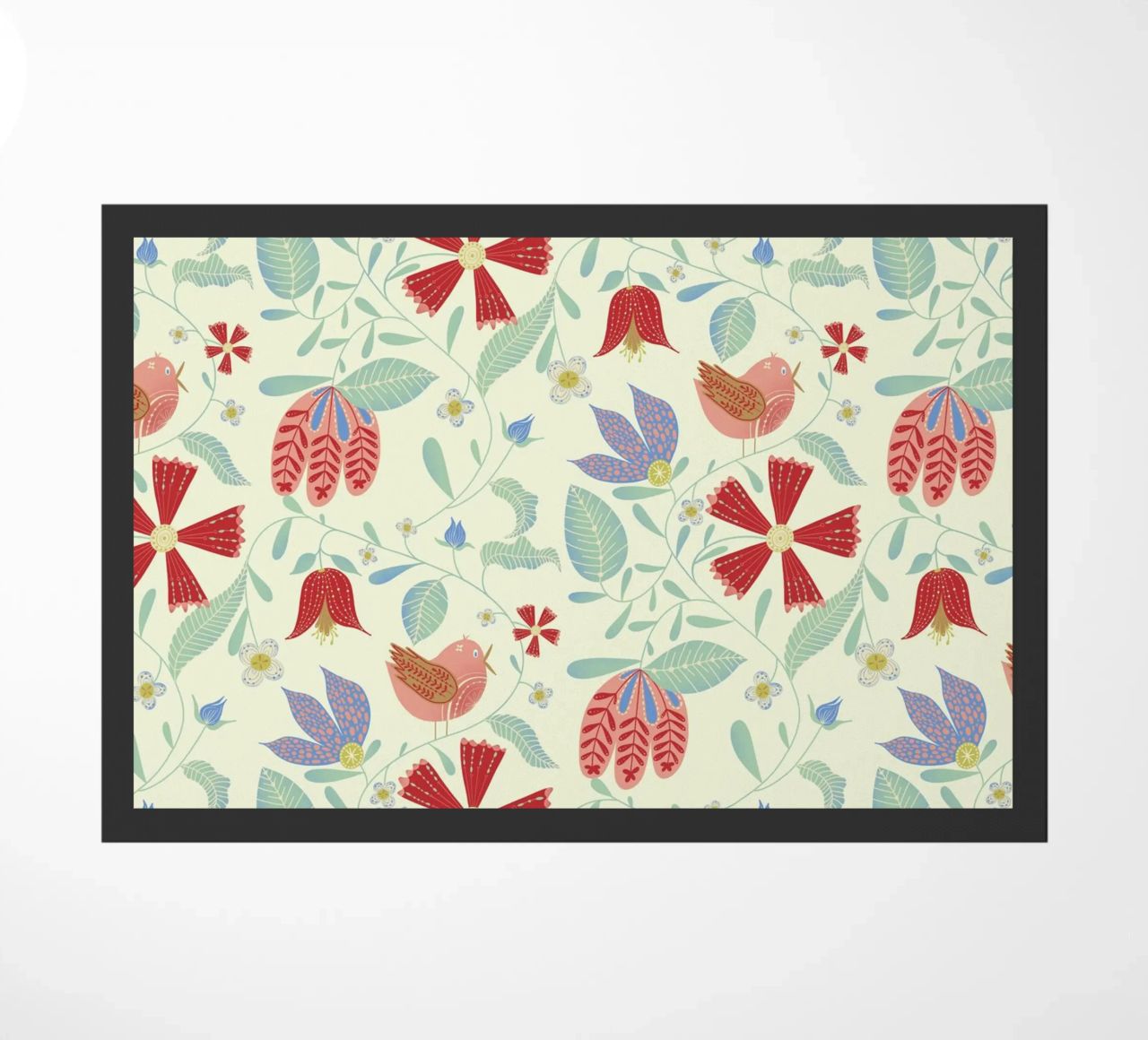 Uccelli floreali zerbino da nicigabrieldesigns