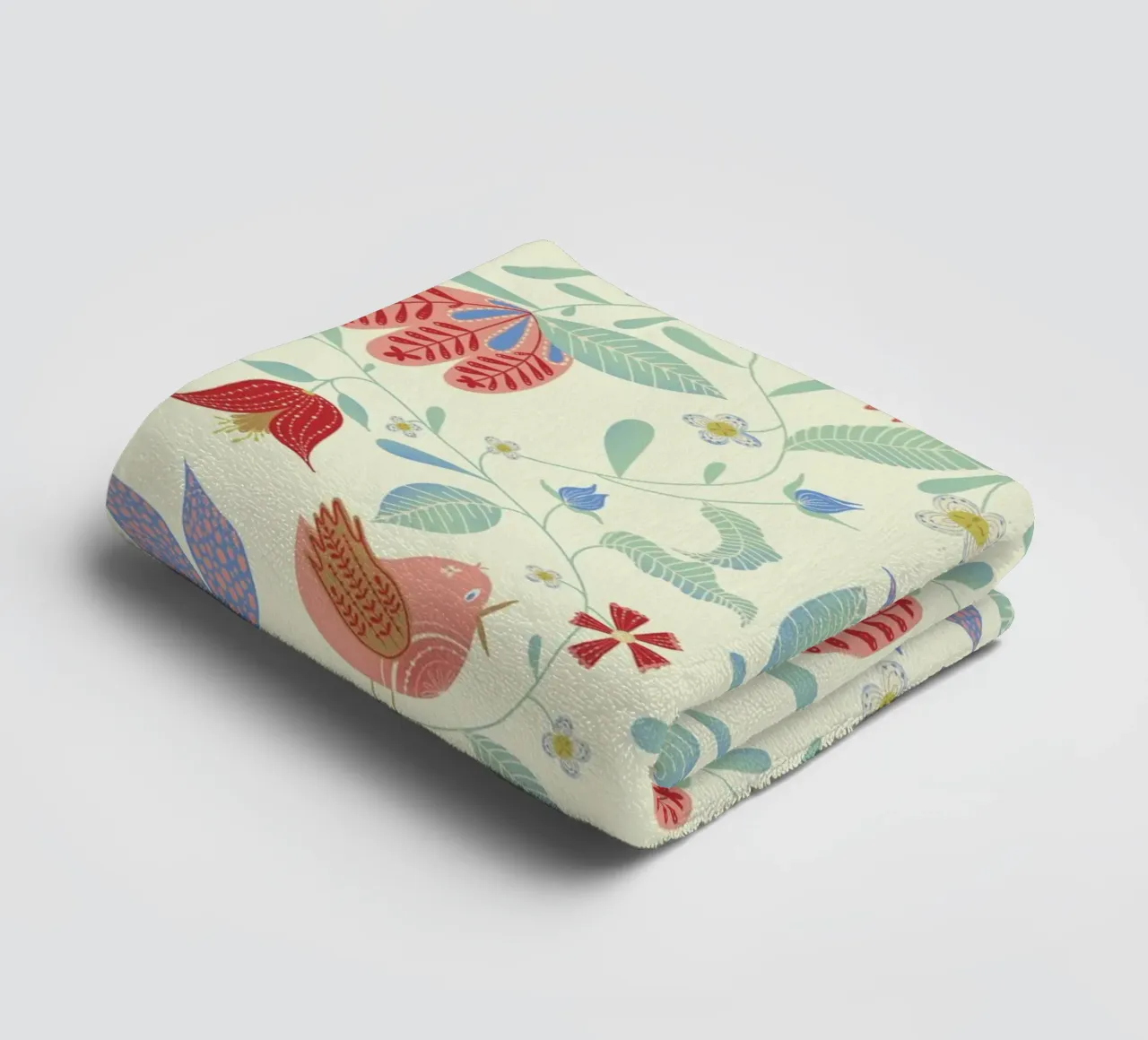 Uccelli floreali asciugamano da bagno da nicigabrieldesigns