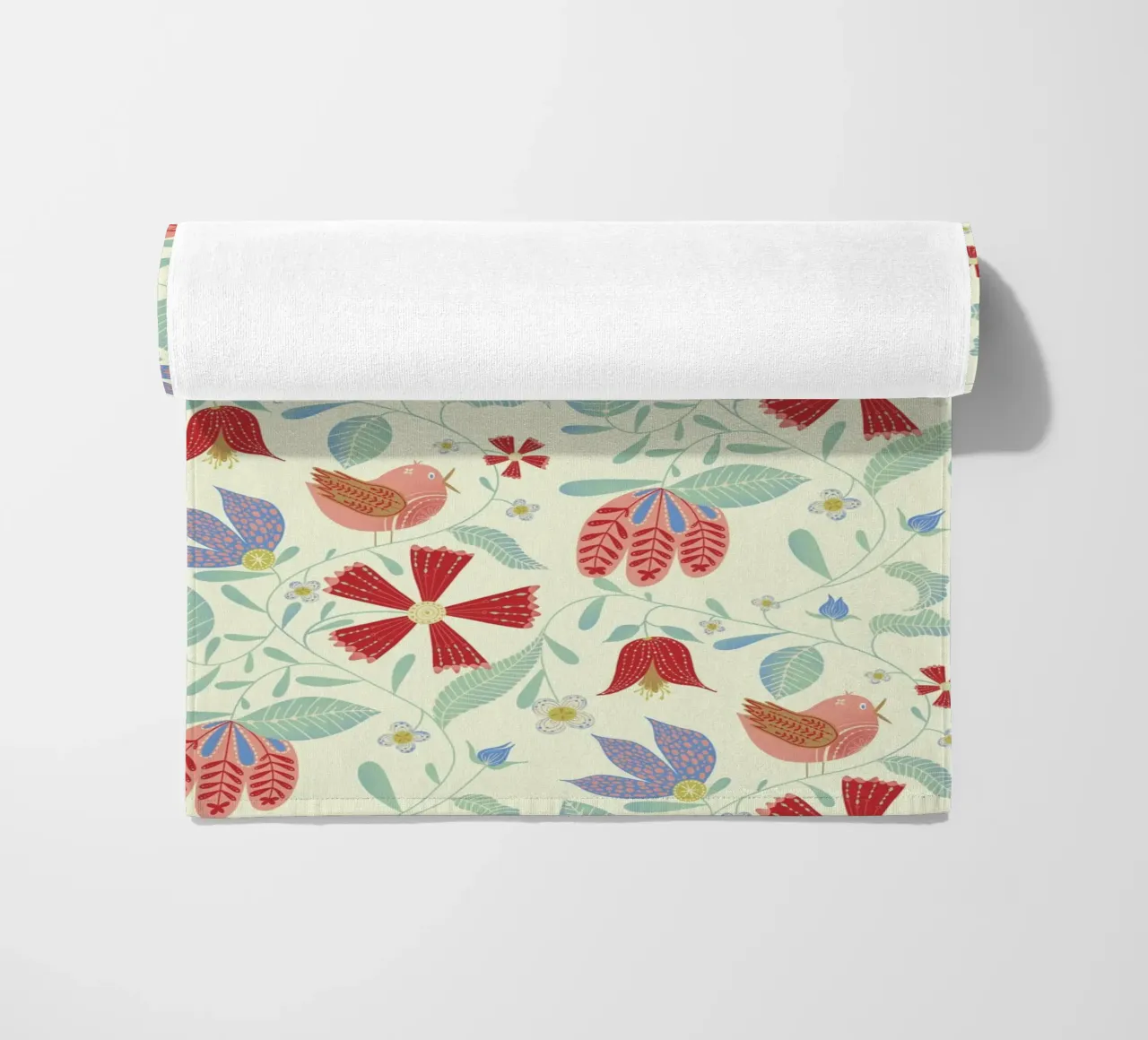 Uccelli floreali telo mare da nicigabrieldesigns