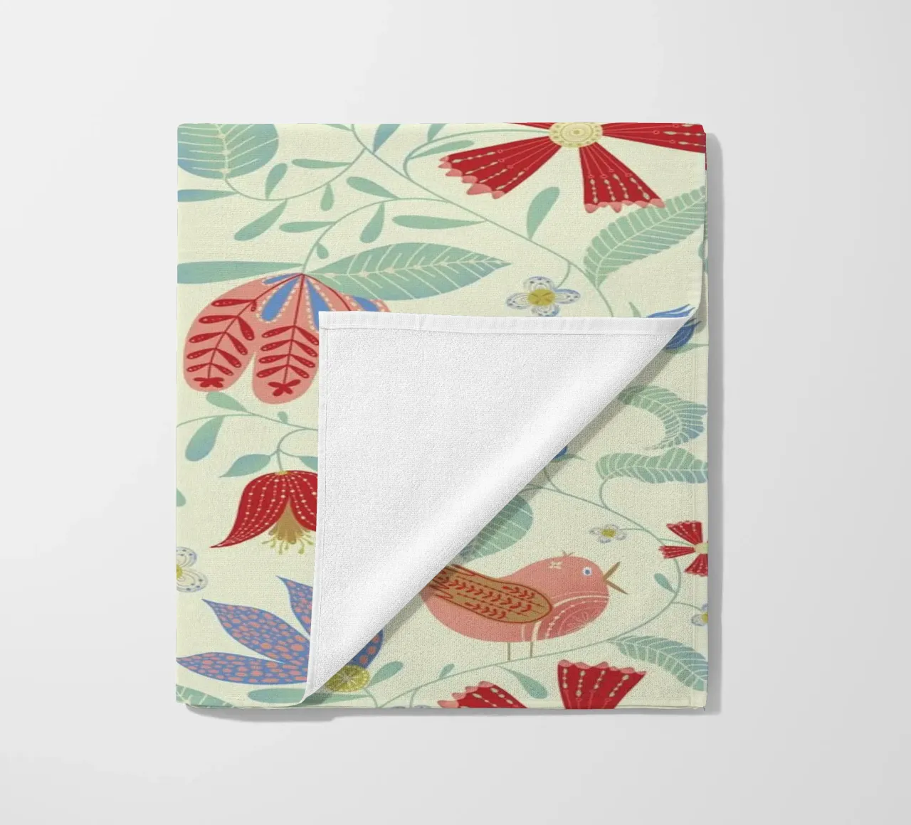 Uccelli floreali telo mare da nicigabrieldesigns