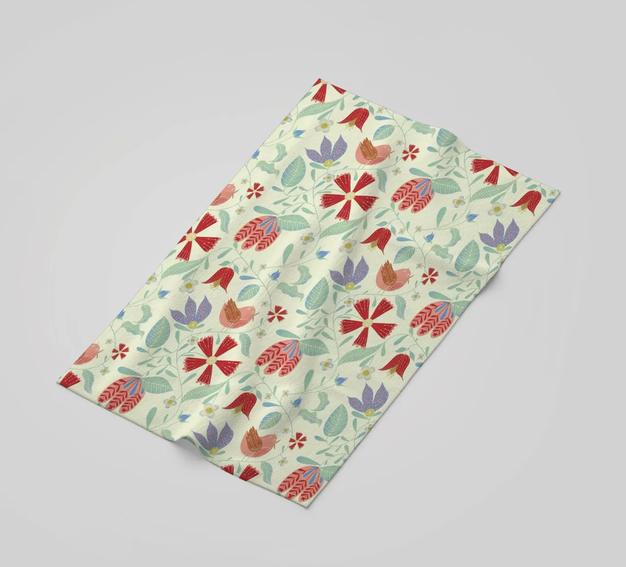 Uccelli floreali telo mare da nicigabrieldesigns