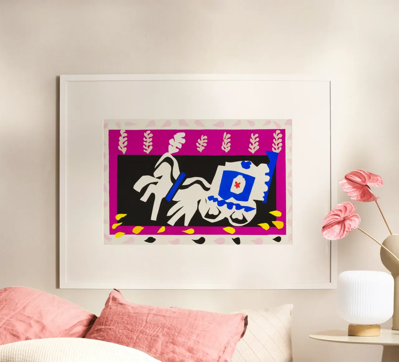 Henri Matisse - Il funerale di Pierrot poster con telaio in alluminio da ARTOTHEK