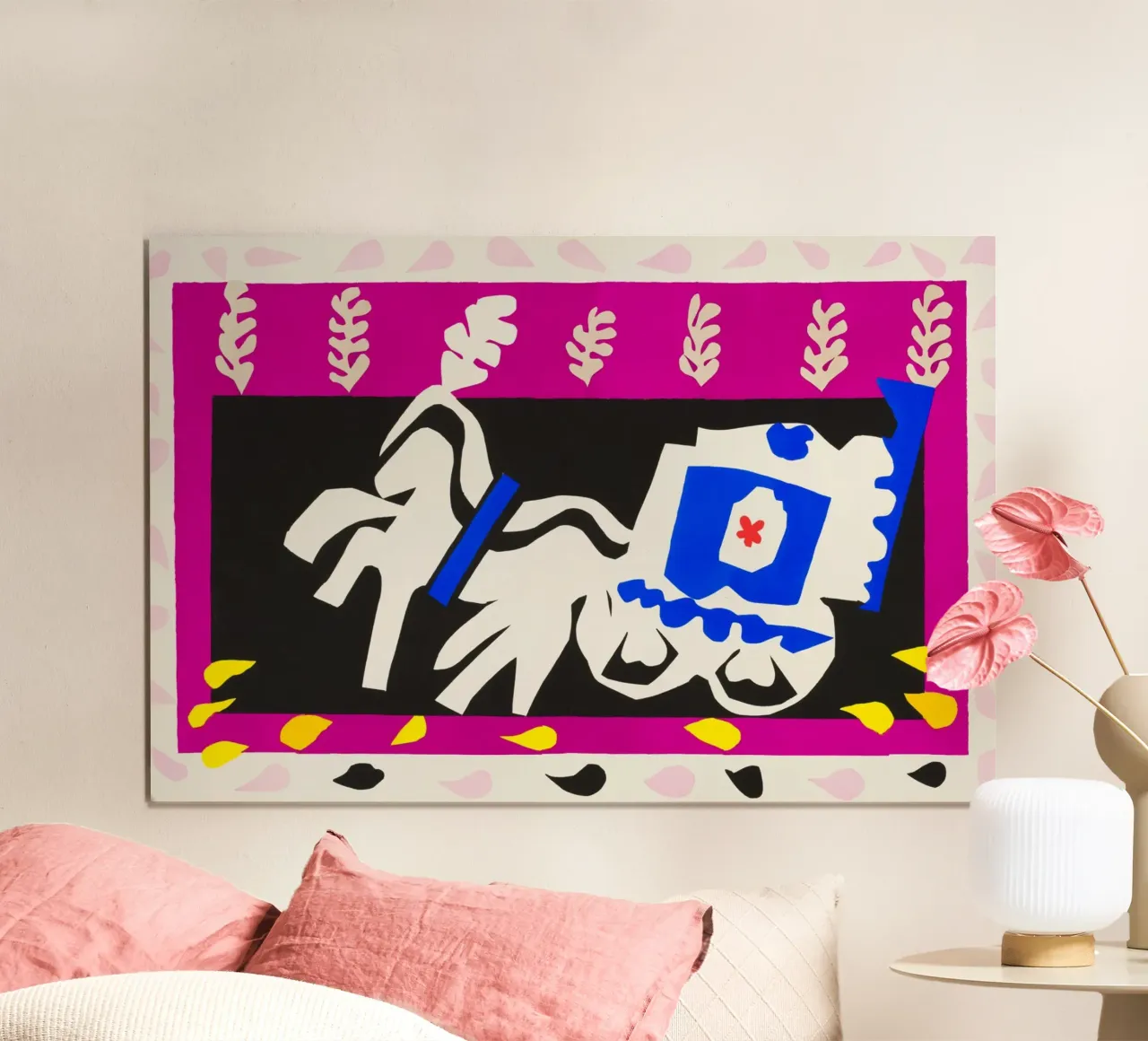Henri Matisse - Il funerale di Pierrot poster con telaio in alluminio da ARTOTHEK