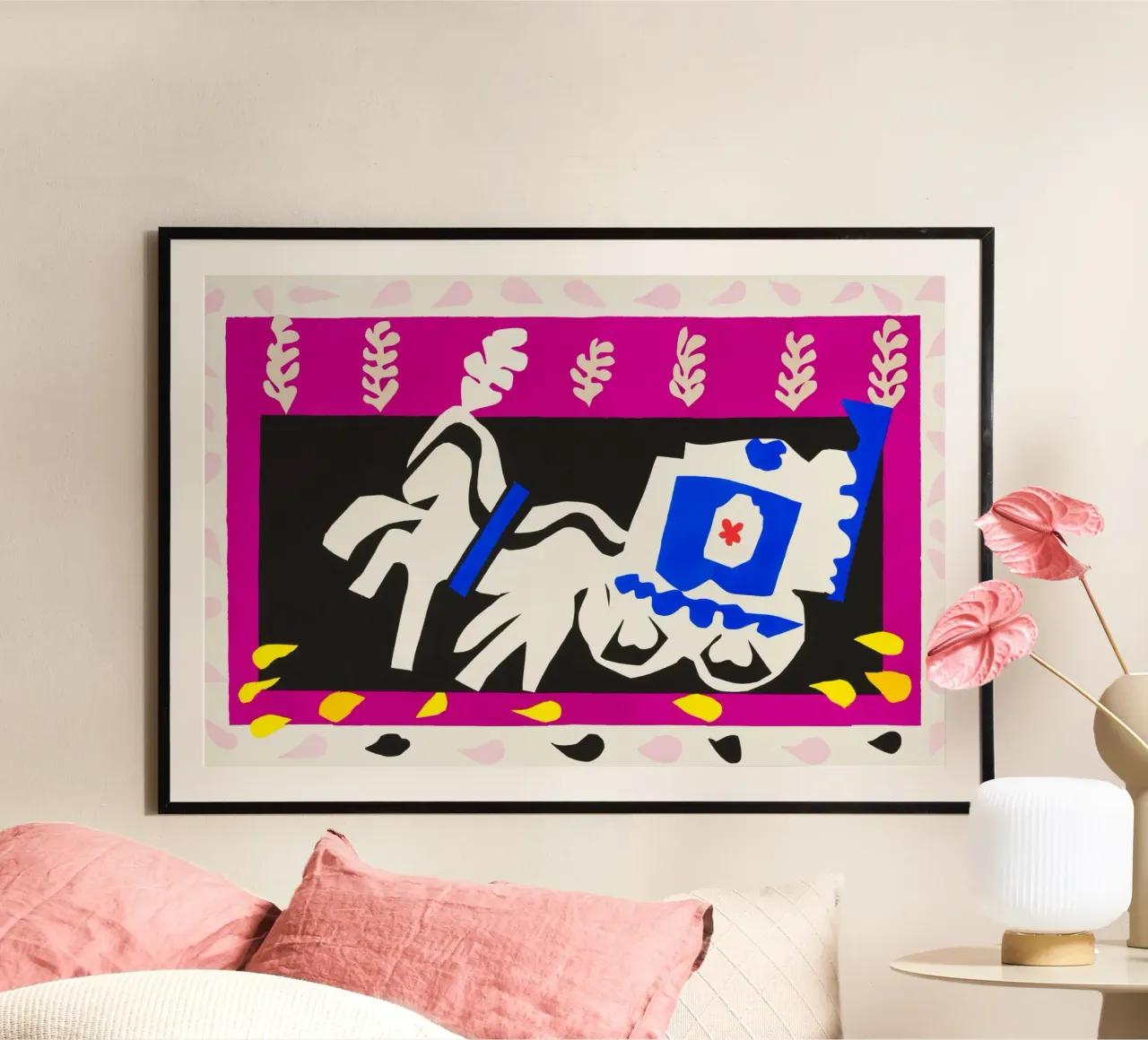 Henri Matisse - Il funerale di Pierrot poster con telaio in alluminio da ARTOTHEK