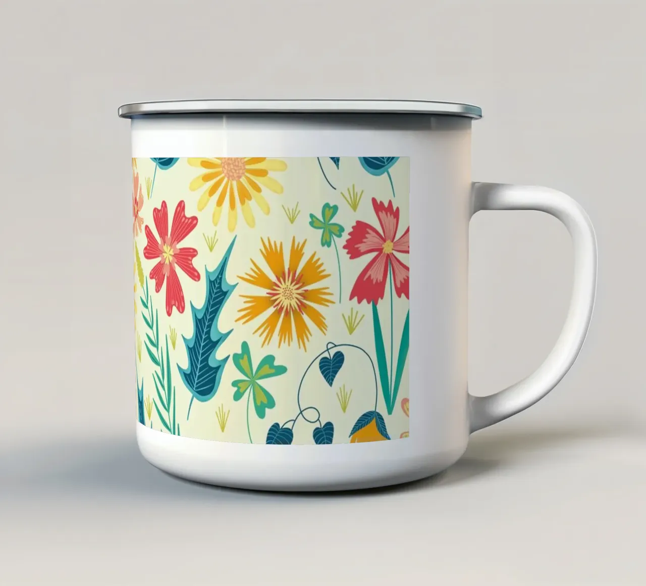 Festa floreale tazza in smalto da nicigabrieldesigns