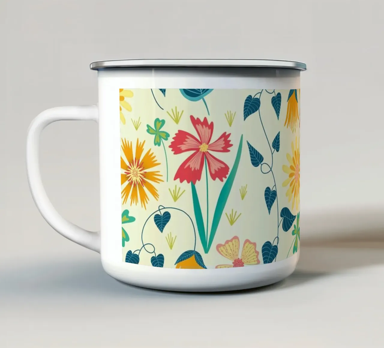 Festa floreale tazza in smalto da nicigabrieldesigns