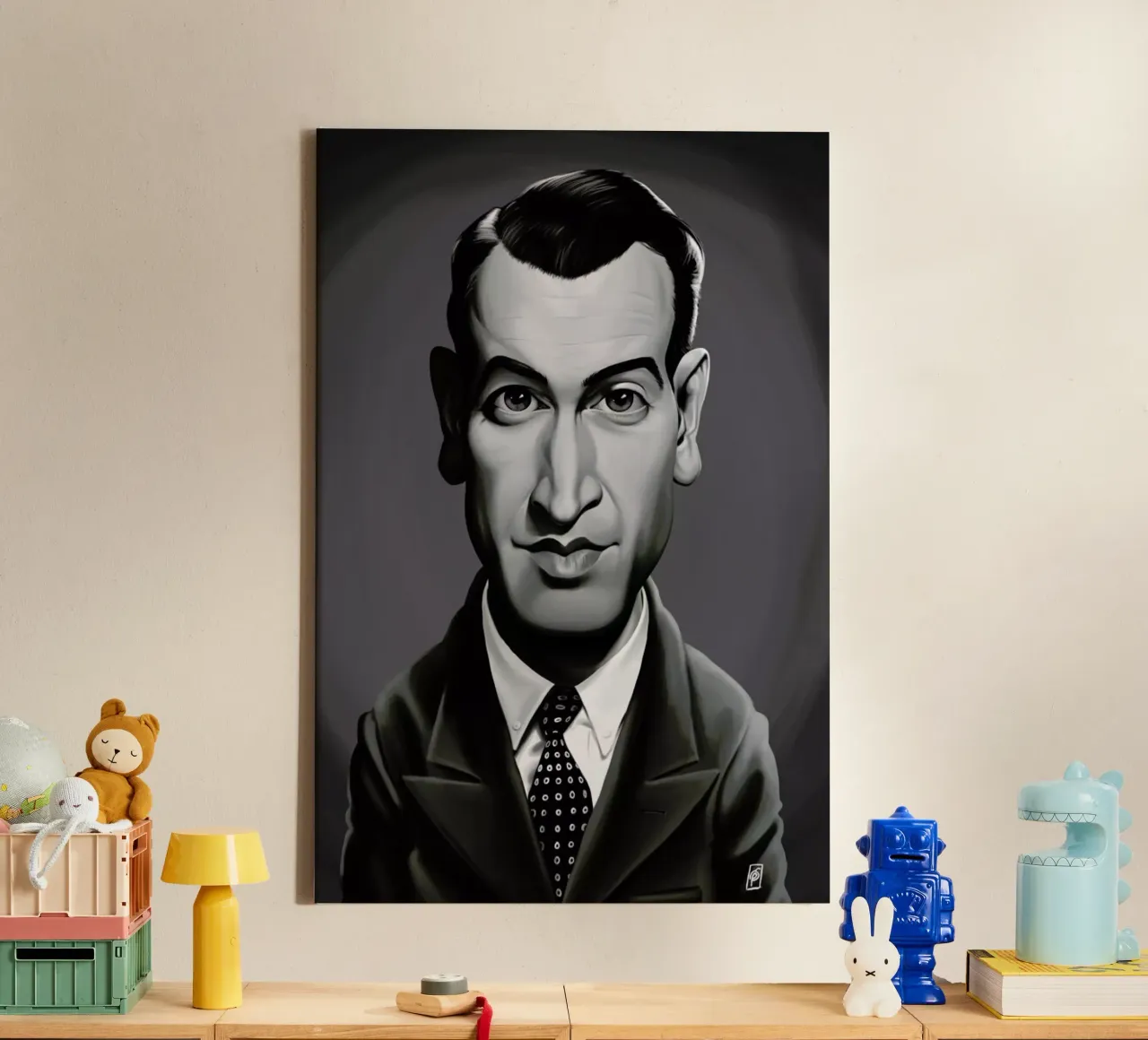 James Stewart canvas by Rob Art | Illustration