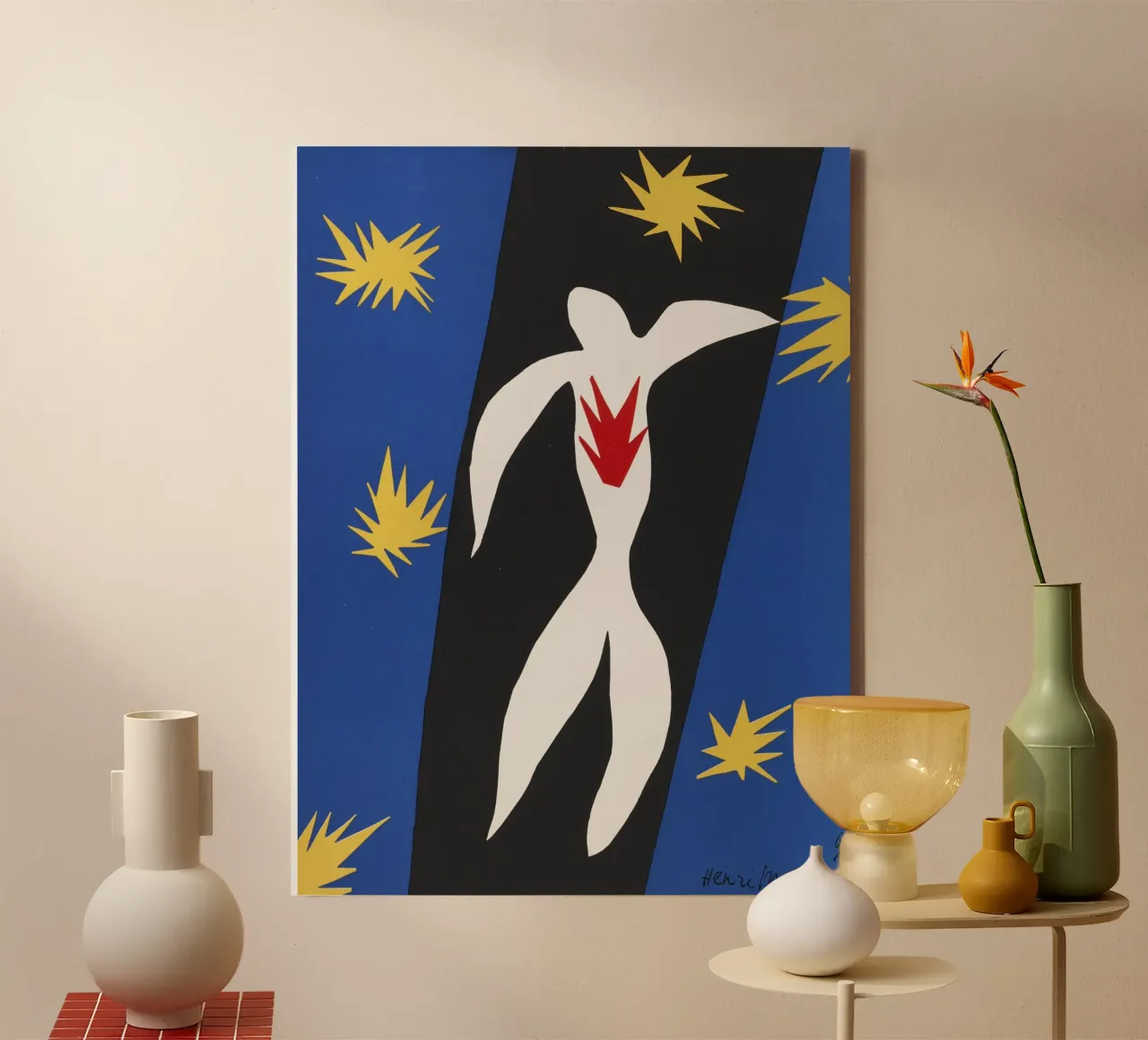 Henri Matisse - The Fall of Icarus canvas with Floater frame by ARTOTHEK