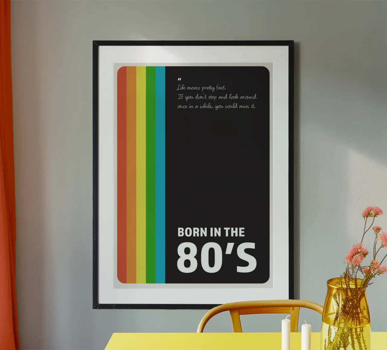 Geboren in den 80er Jahren Poster mit Kunststoffrahmen von Ayleen