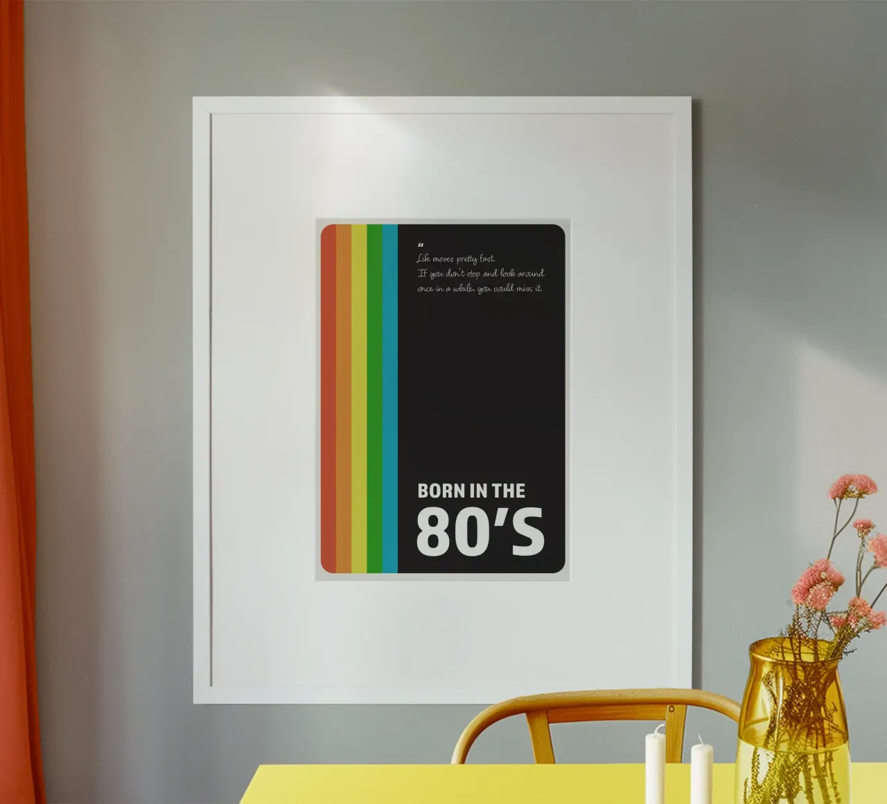 Geboren in den 80er Jahren Poster mit Kunststoffrahmen von Ayleen