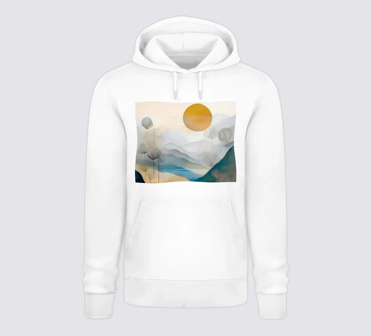 Landscape, abstract, art #6 felpa con cappuccio da Hightown Design