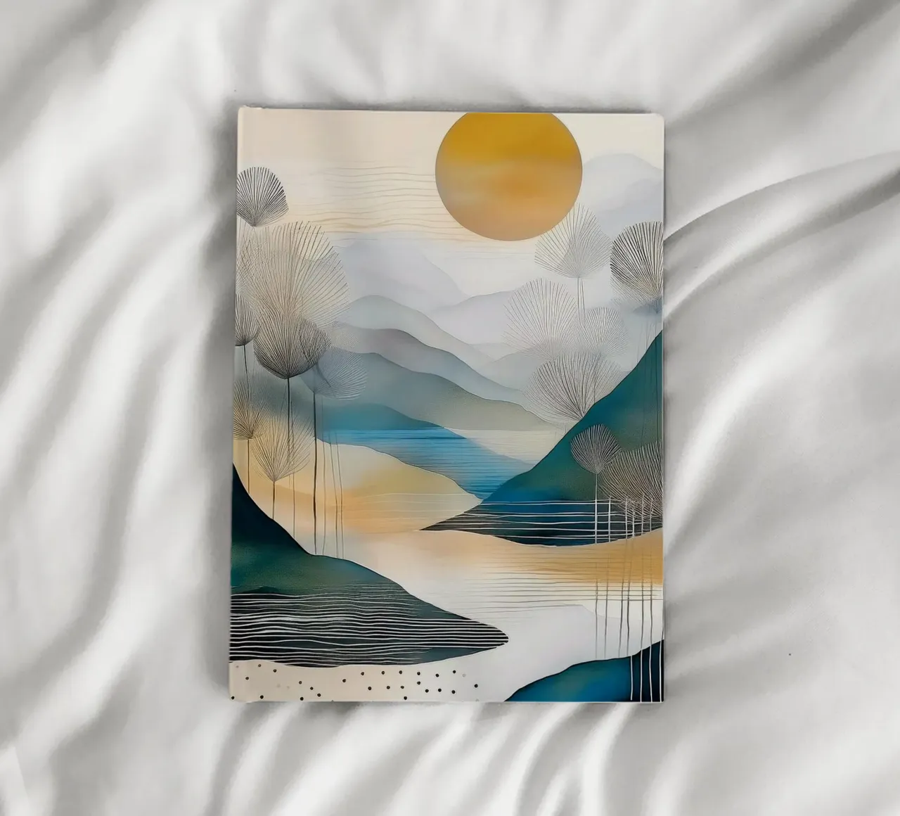 Landscape, abstract, art #6 notebook by Hightown Design