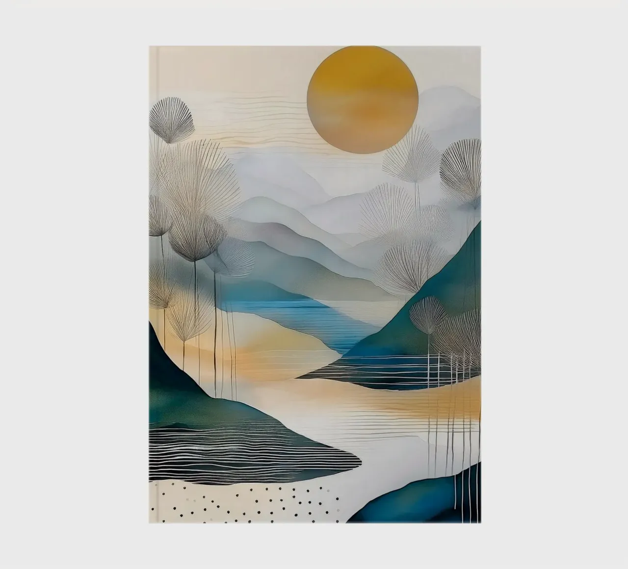 Landscape, abstract, art #6 notebook by Hightown Design