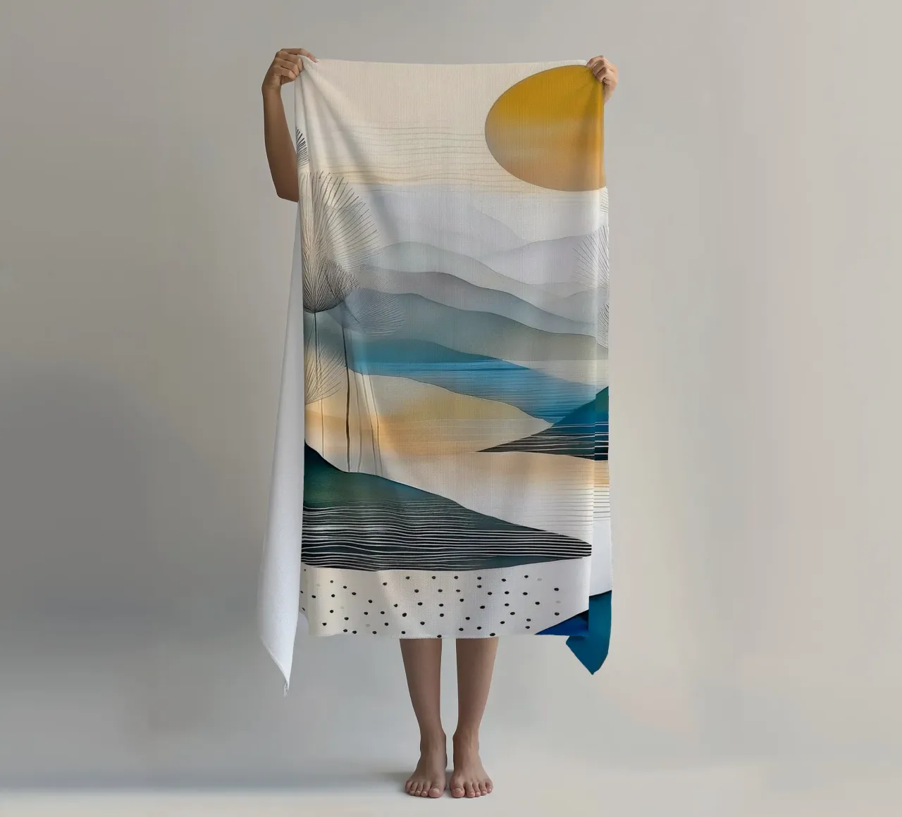 Landscape, abstract, art #6 telo mare da Hightown Design