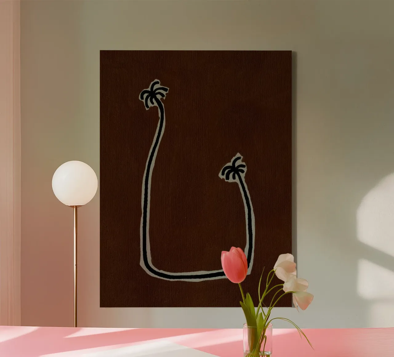 Soul Bound - Brown canvas met Baklijst van Shatha Al Dafai