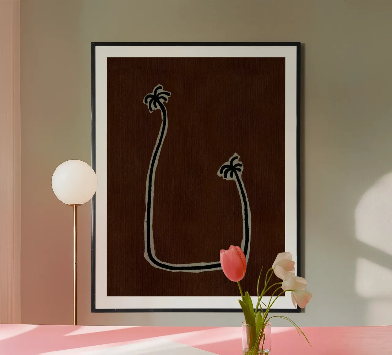 Soul Bound - Brown poster with plastic frame by Shatha Al Dafai
