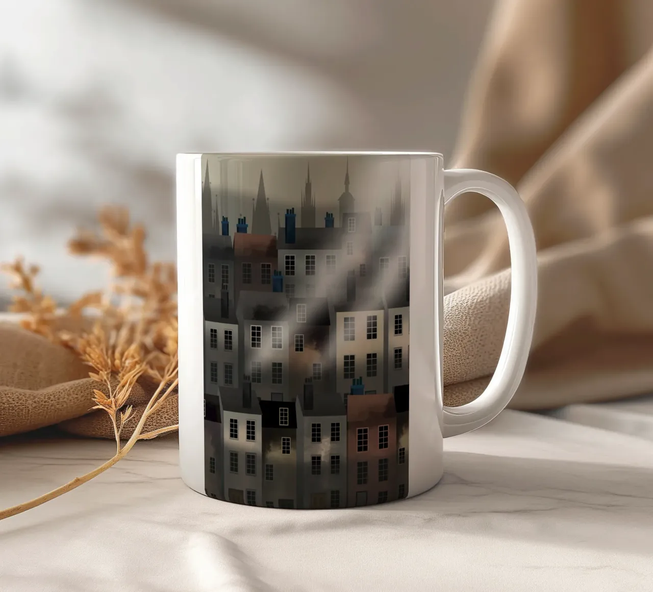 Città nebbiosa tazza in ceramica da Scratch Productions