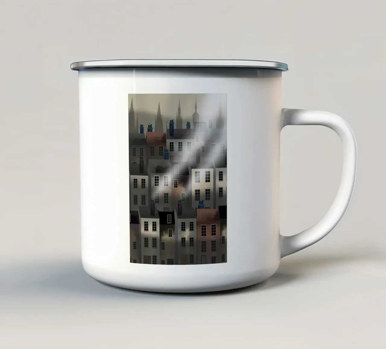 Città nebbiosa tazza in smalto da Scratch Productions