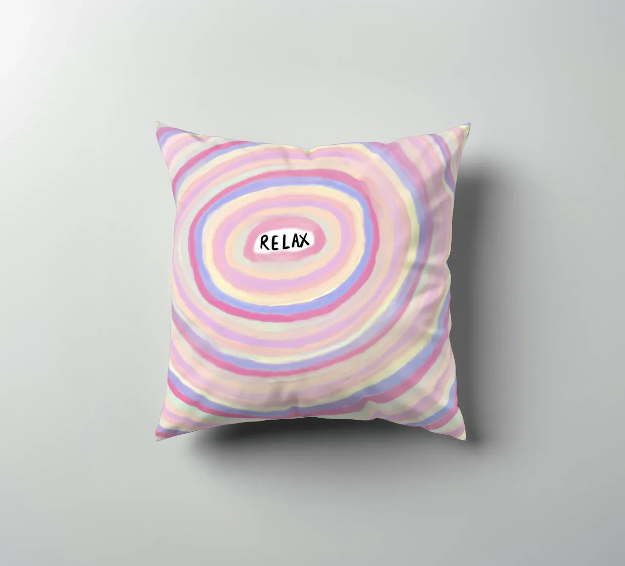 RELAX: Spirali colorate per la pace interiore cuscino da Studio Mooodz