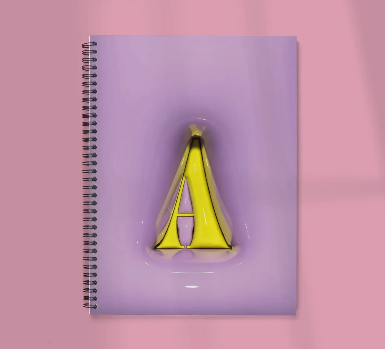 Bubblegum Inflate Initials A Purple spiral notebook by Malou-Studio