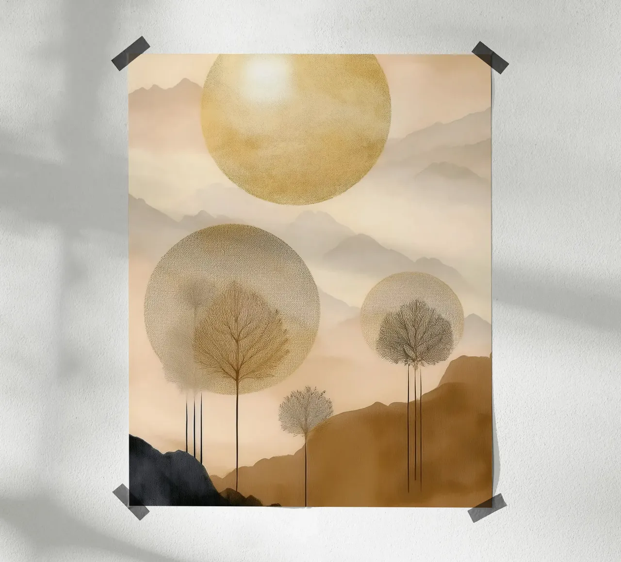 Landscape, abstract, art #7 carta hahnemühle da Hightown Design