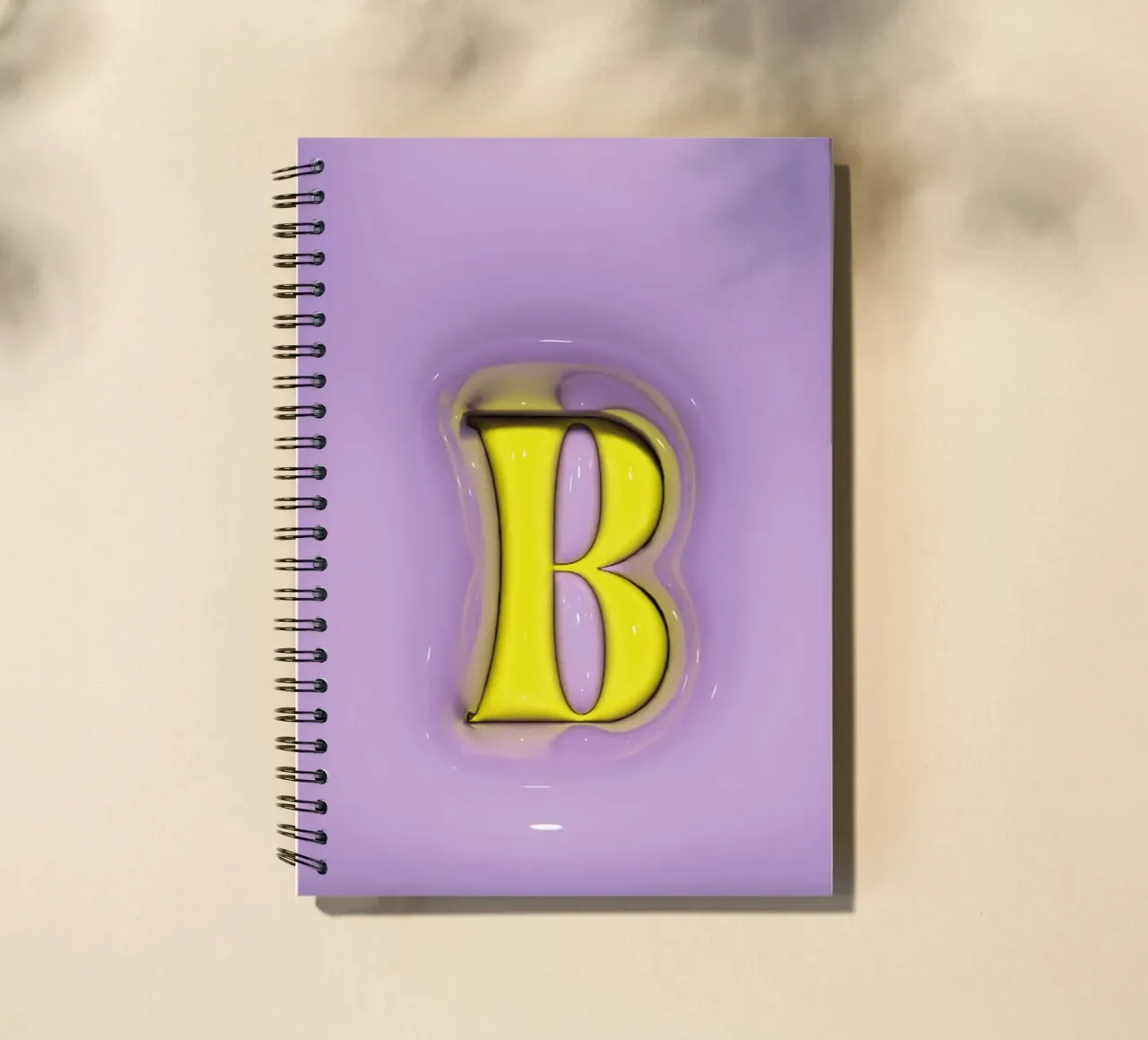 Bubblegum Inflate Initials B Purple spiral notebook by Malou-Studio