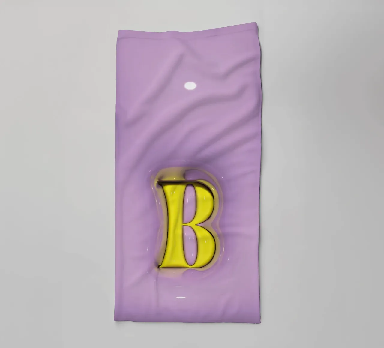Bubblegum Inflate Initials B Purple towel by Malou-Studio