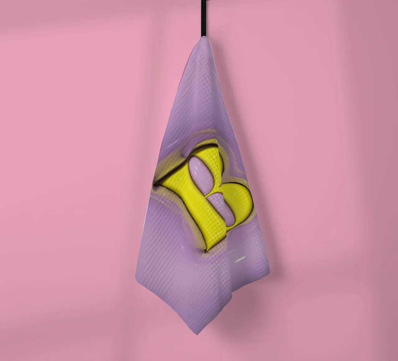 Gonflable Bubblegum Initiales B violet torchon de Malou-Studio