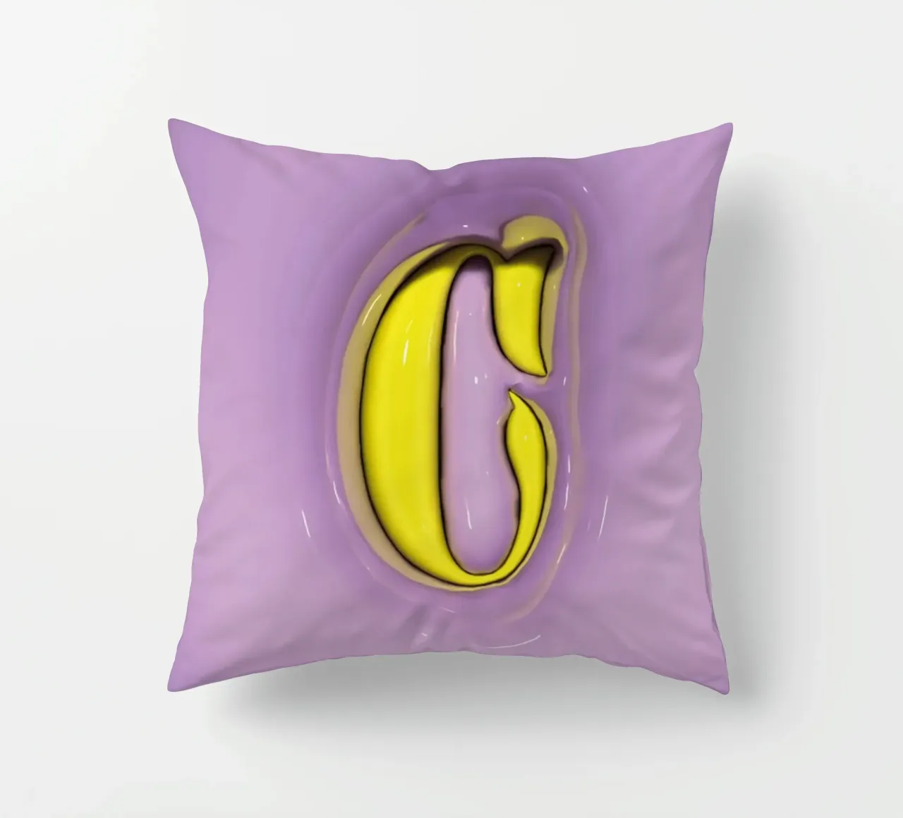 Bubblegum Gonfia le iniziali C Viola cuscino da Malou-Studio